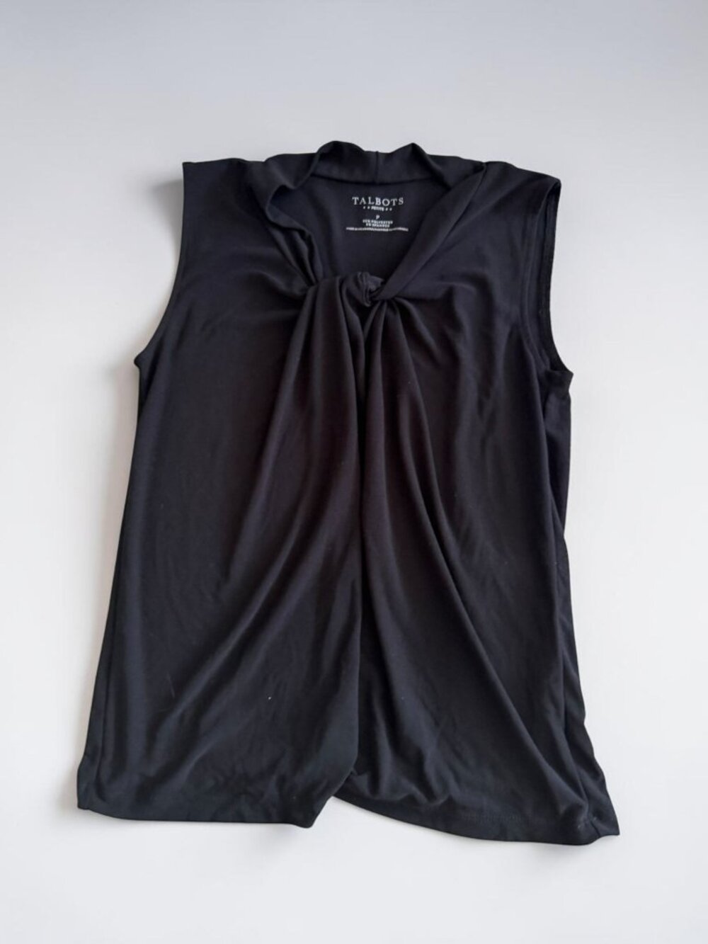 TALBOTS Black Ruched Tank Top Size XS Womens